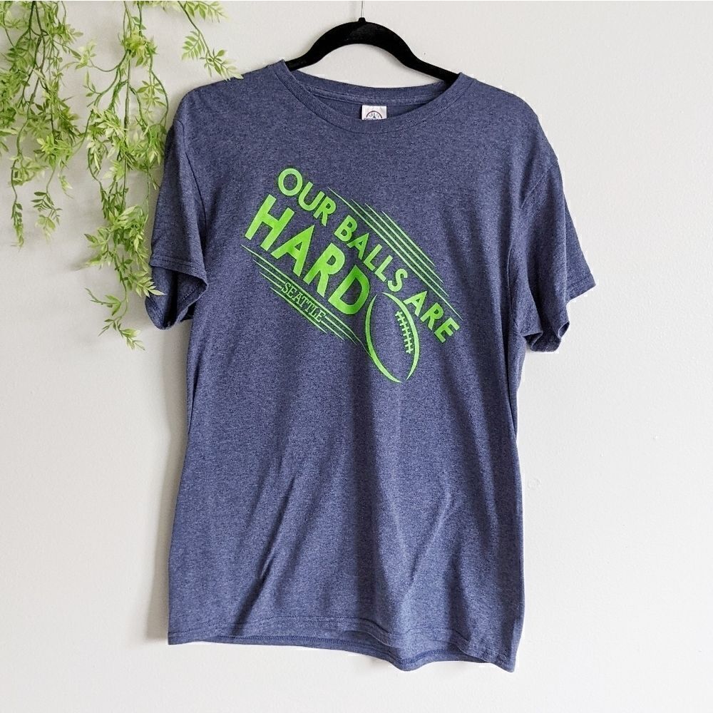 (Delta) Blue Seattle Our Balls Are Hard Graphic T